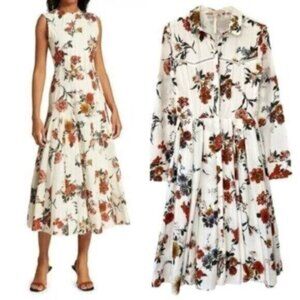 Brock Collection Floral Print Long Sleeve Button Down Shirt Dress Size 10